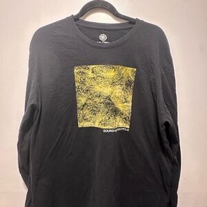 SoulCycle Black Long Sleeve Tee with Yellow Graphic